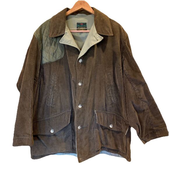 Vintage Abercrombie & Fitch Bird Hunting Jacket Corduroy Outdoors Fowl Sz 46 Grn - Picture 1 of 16